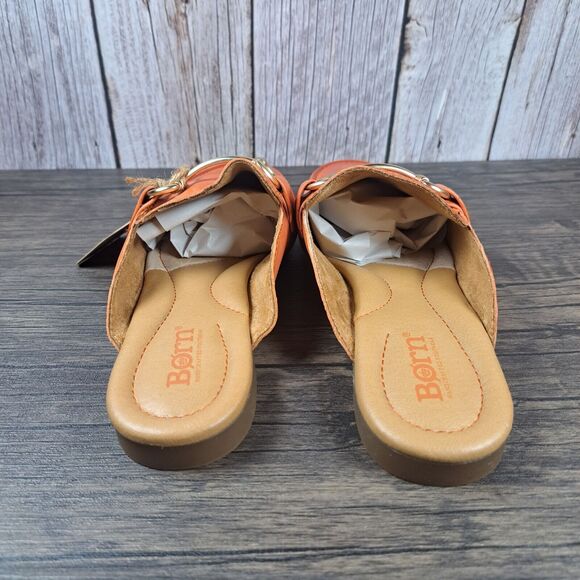 Born Lareina Slip On Leather Mule Women's Sz 7 M Orange (NWT) - Picture 4 of 8